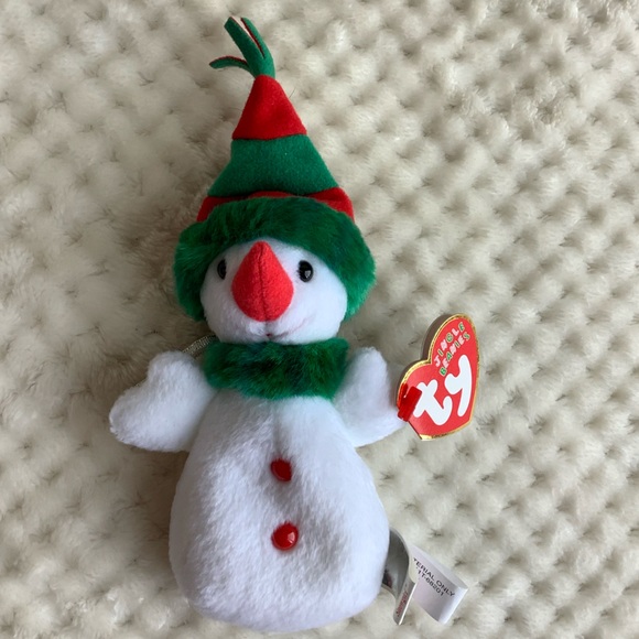 Ty Jingle Beanies Collection Snowgirl Plush Ornament Stuffed Animal Toy w Tags - Picture 5 of 16
